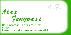 alex fenyvesi business card